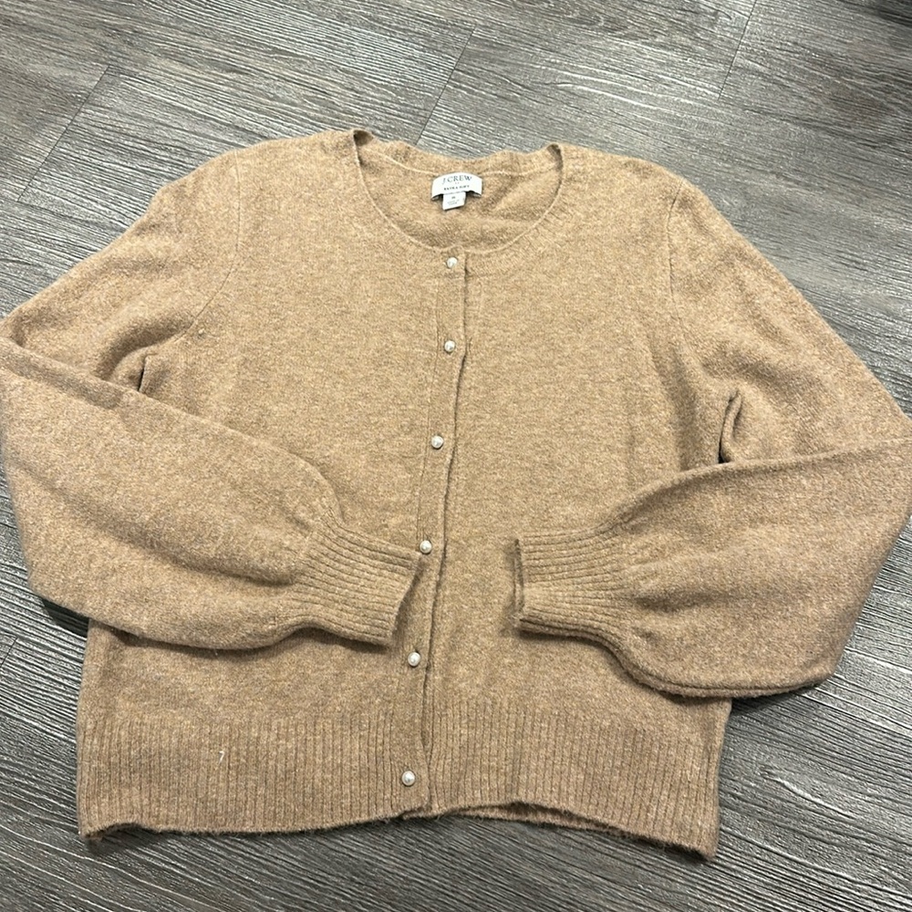 Jcrew Factory Pearl Button Cardigan w/ Balloon Sleeves
